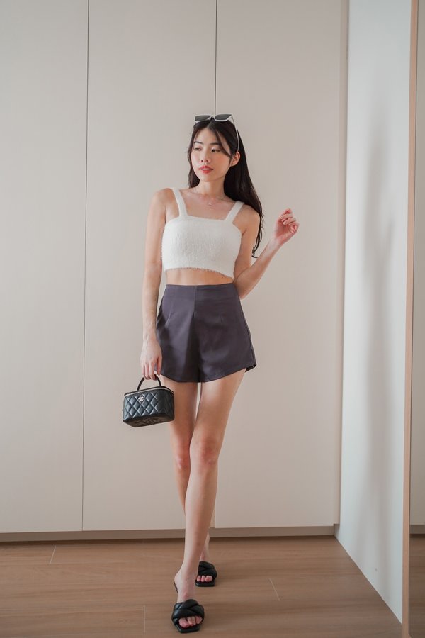 *TPZ* SOFT FUZZY KNIT CROP TOP IN WHITE