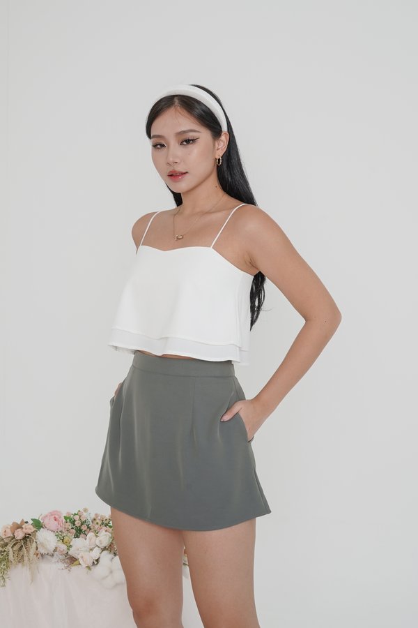 *TPZ* CRUSH TIERED TOP IN WHITE