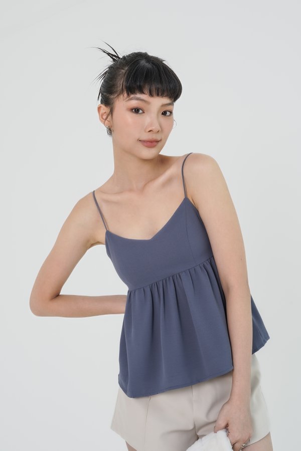 *TPZ* NIKO BABYDOLL TOP IN CASHMERE BLUE