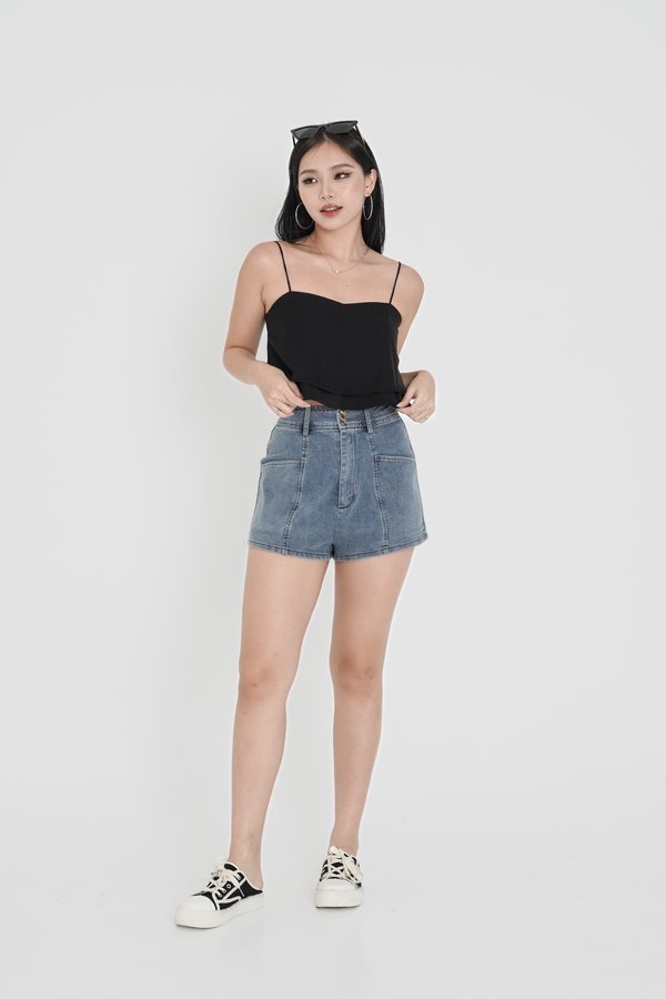 *TPZ* GOOD VIBES DENIM SHORTS 2.0 IN MID WASH
