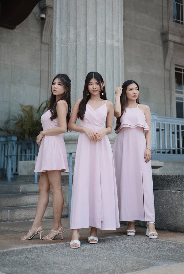 *TPZ* TRIXIE DRESS ROMPER IN DUSTY PINK *WITH DETACHABLE SHORTS* 