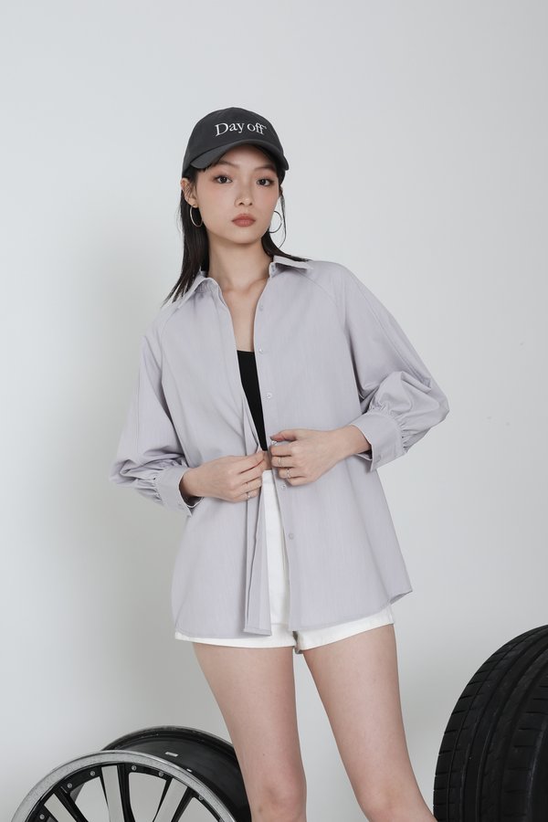 *TPZ* FAST LANE TEXTURED CUFF SHIRT IN DUSTY LILAC