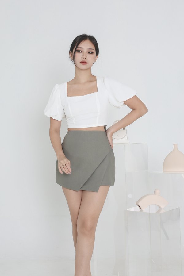 *TPZ* EASY DAYS ORIGAMI SKORTS IN DUSTY OLIVE