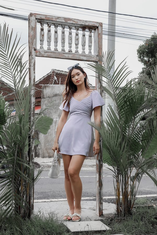 *TPZ* THE DREAM DRESS ROMPER *WITH DETACHABLE SHORTS* IN LILAC GREY