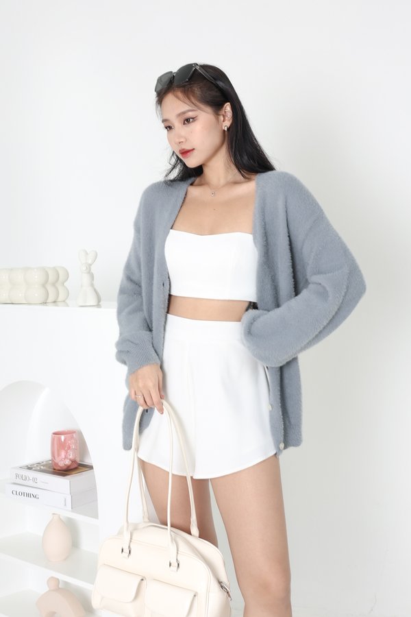 *TPZ* FLUFFY BLISS SOFT KNIT CARDIGAN IN CLOUD BLUE
