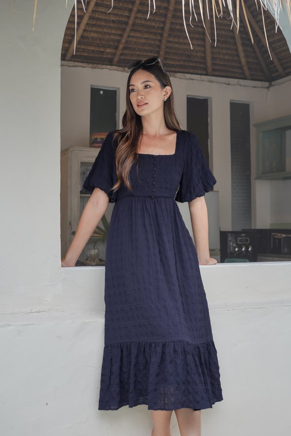 *TPZ* THE LUSH MIDAXI DRESS IN NAVY