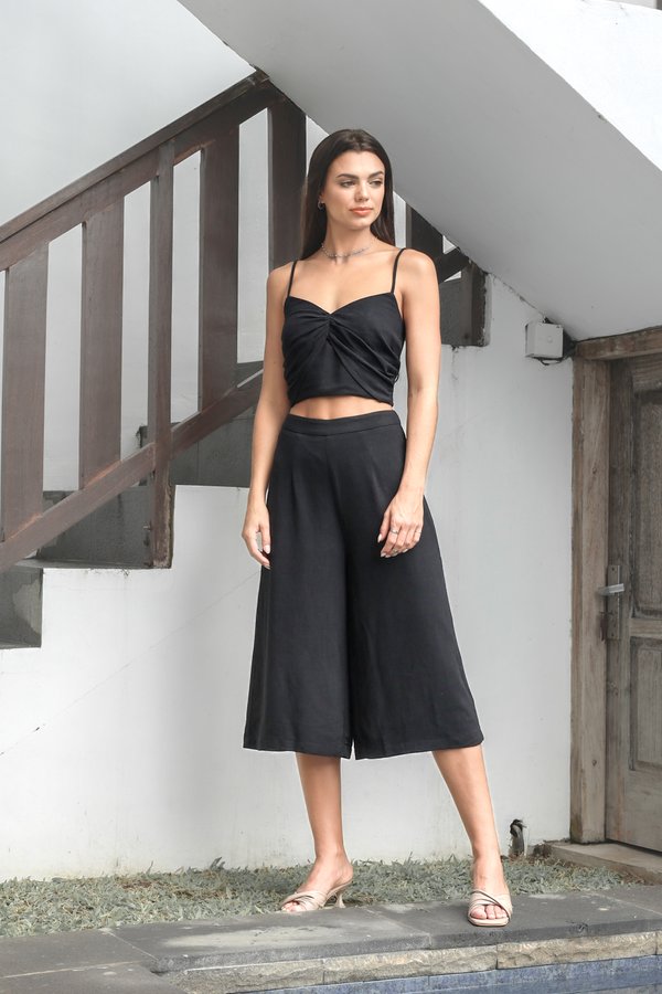 *TPZ* WILLOW WIDE LEG CULOTTES IN BLACK