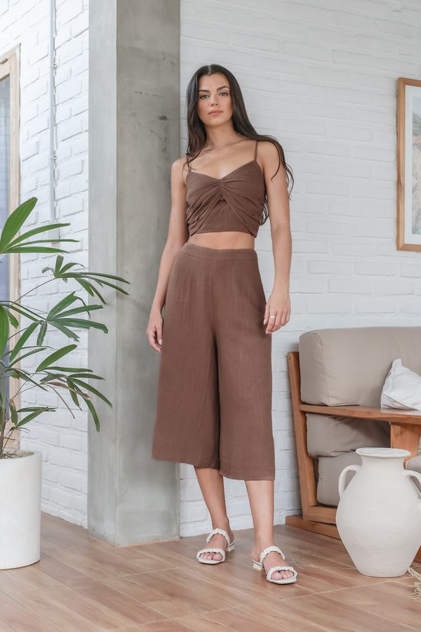 *TPZ* WILLOW WIDE LEG CULOTTES IN DOWNTOWN BROWN