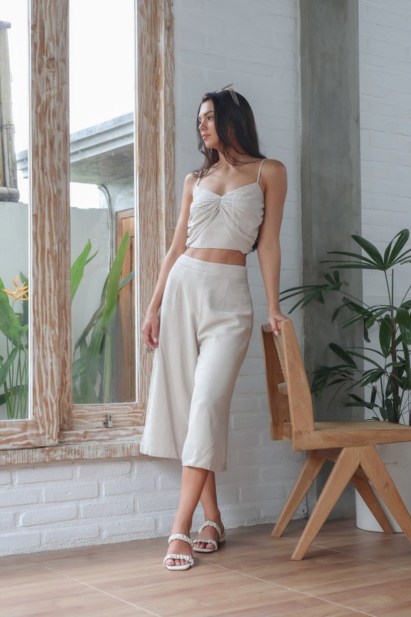 *TPZ* WILLOW WIDE LEG CULOTTES IN NATURAL TAUPE