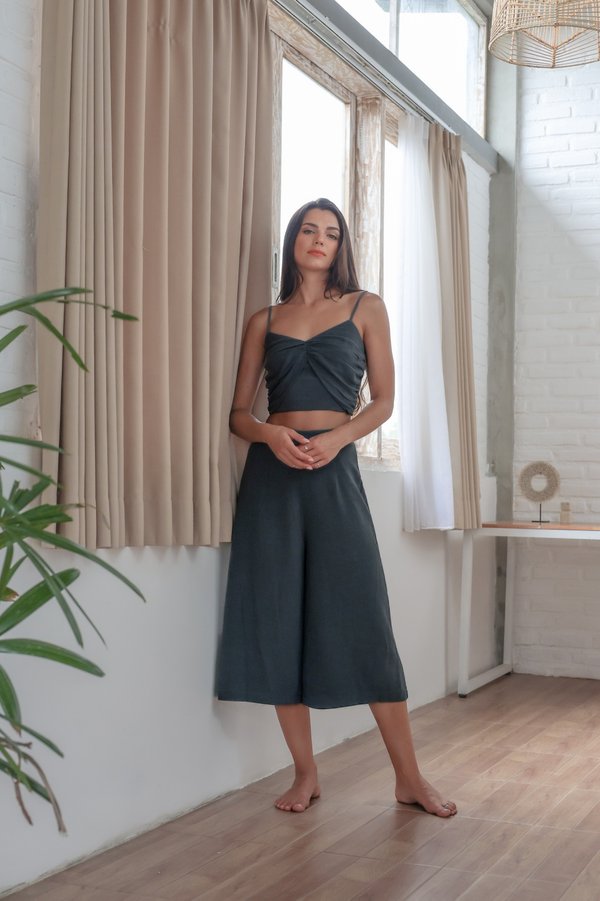 *TPZ* WILLOW WIDE LEG CULOTTES IN EUCALYPTUS BLUE