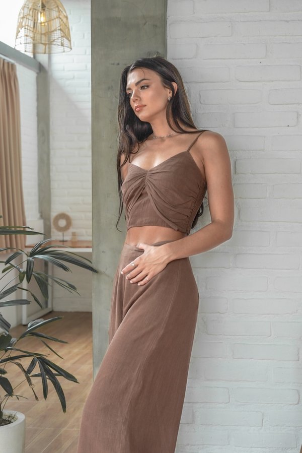 *TPZ* WILLOW WIDE LEG CULOTTES IN DOWNTOWN BROWN