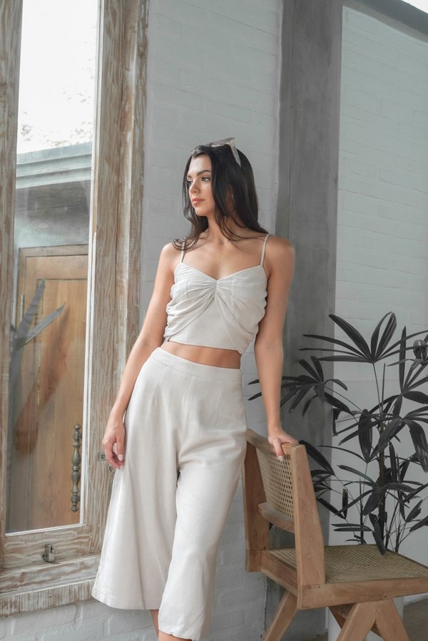 *TPZ* WILLOW WIDE LEG CULOTTES IN NATURAL TAUPE