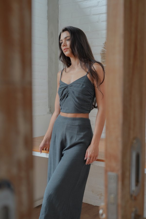 *TPZ* WILLOW WIDE LEG CULOTTES IN EUCALYPTUS BLUE