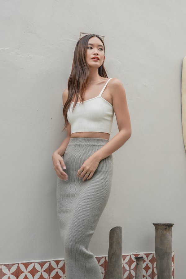 *TPZ* THE CORE KNIT CROP TOP IN WHITE