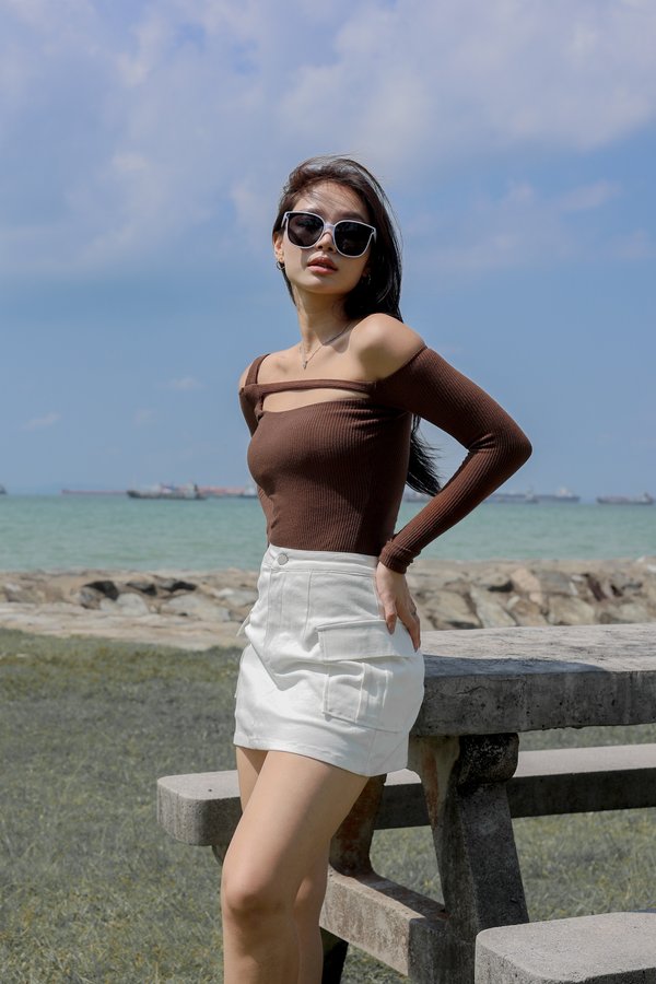 *TPZ* ECLIPSE PADDED KNIT TOP IN COCOA
