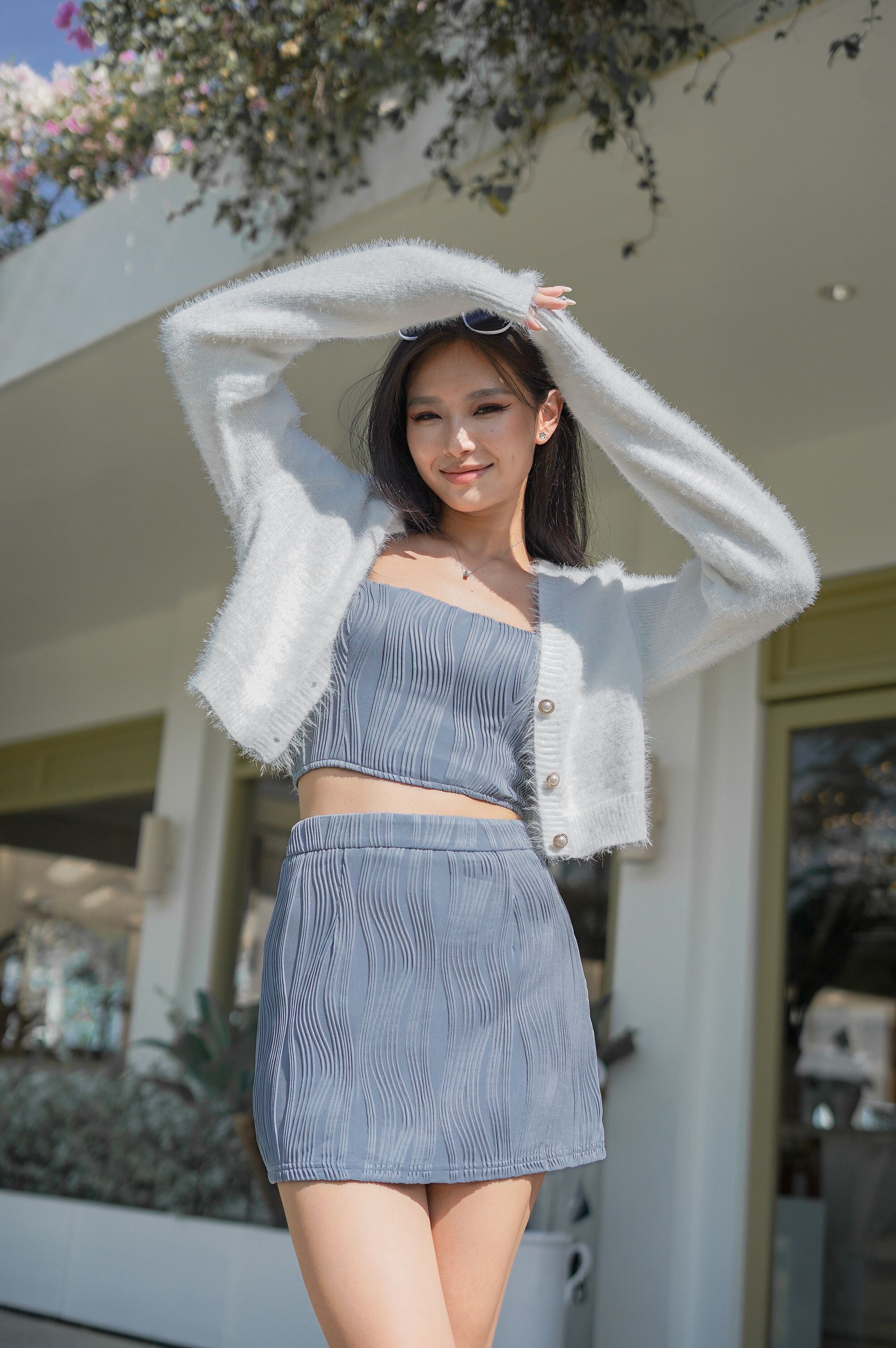 Fuzzy on sale crop cardigan