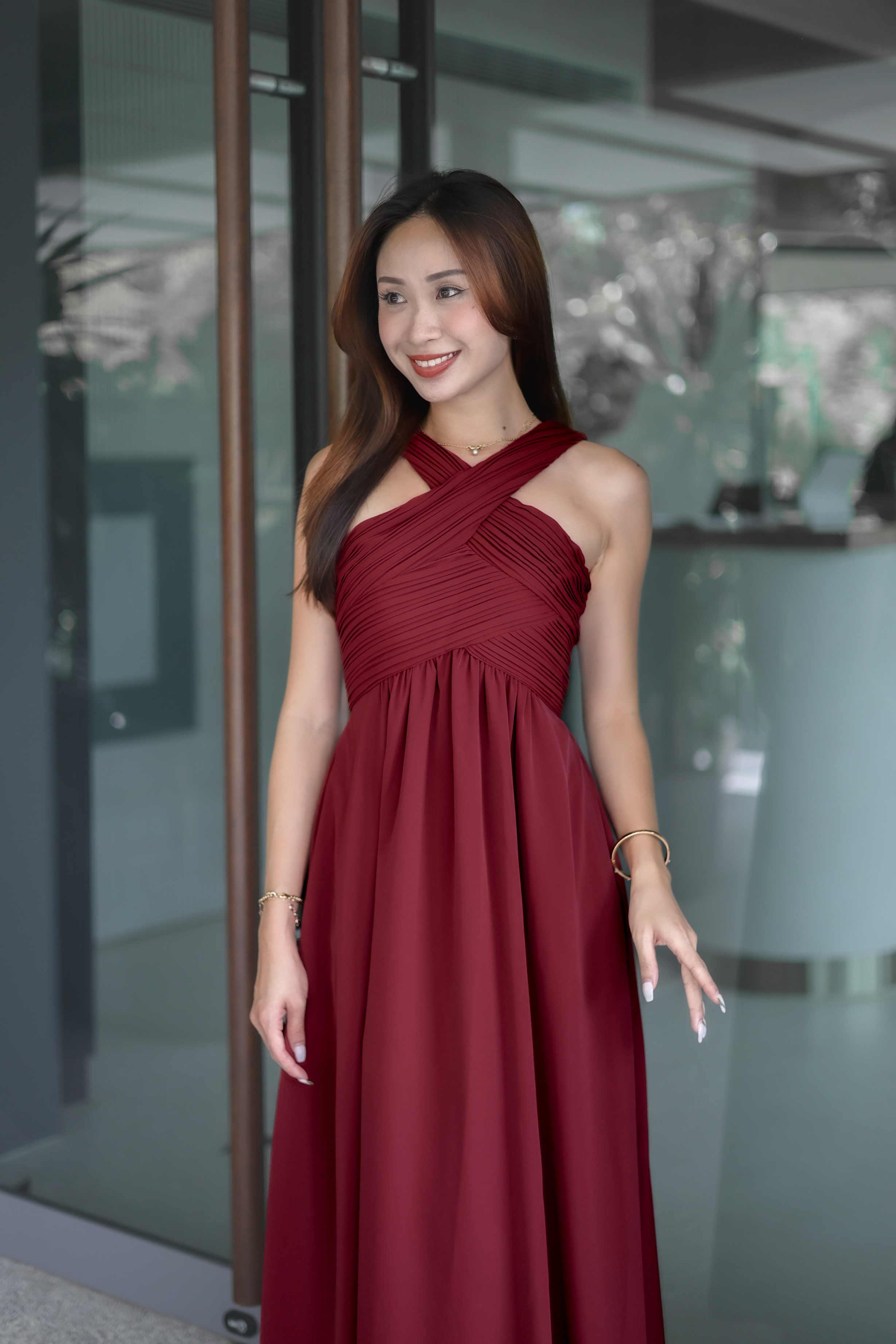 Written In The Stars Halter Maxi Dress Chocolate main image 0