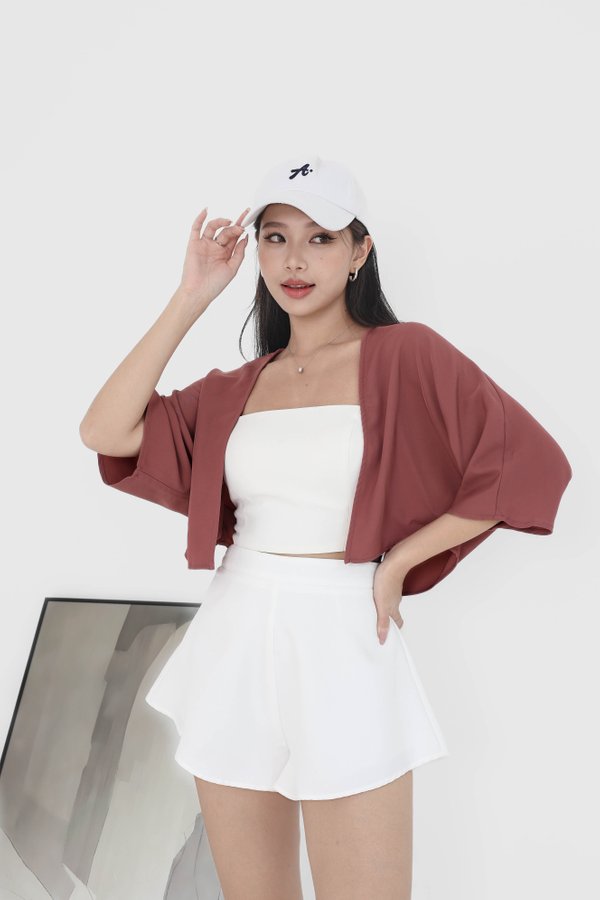*TPZ* IKIGAI CROPPED KIMONO IN MUTED ROSE