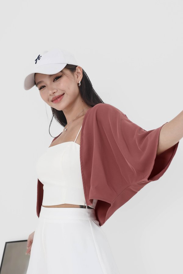 *TPZ* IKIGAI CROPPED KIMONO IN MUTED ROSE (NOT FOR INDIVIDUAL SALE) 