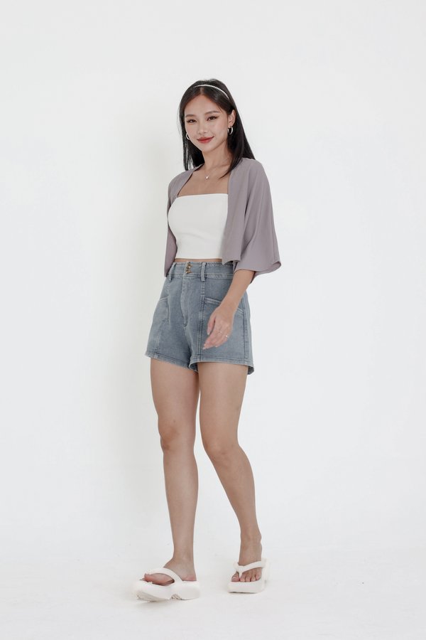 *TPZ* IKIGAI CROPPED KIMONO IN LAVENDER GREY (NOT FOR INDIVIDUAL SALE) 