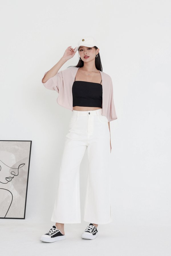 *TPZ* IKIGAI CROPPED KIMONO IN DUSTY PINK (NOT FOR INDIVIDUAL SALE) 