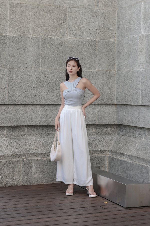 *TPZ* SKYE PLEATED HIGH WAISTED PANTS IN WHITE
