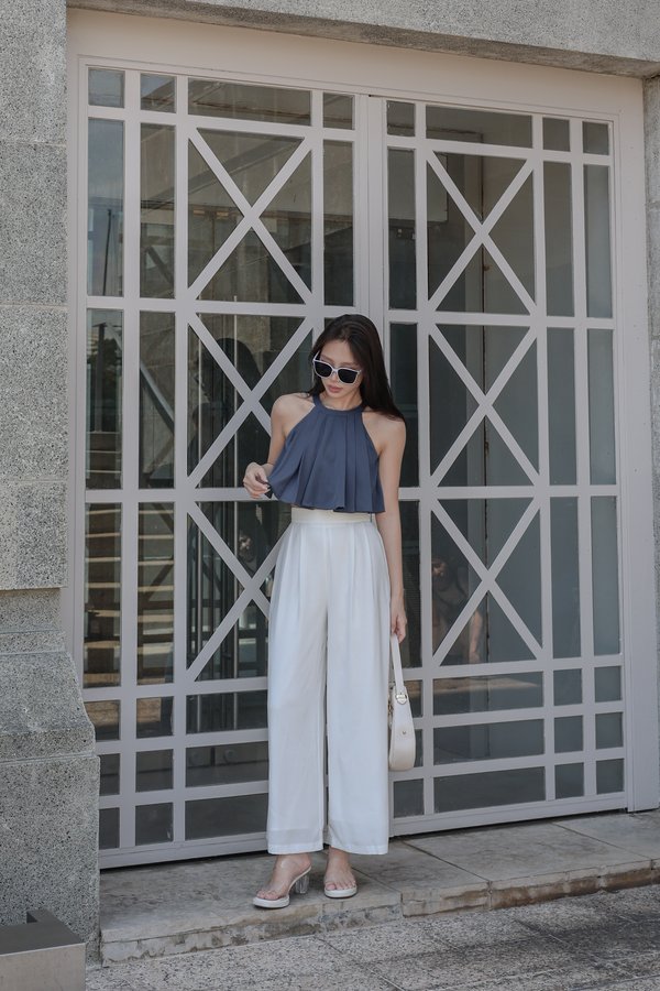 *TPZ* SKYE PLEATED HIGH WAISTED PANTS IN WHITE