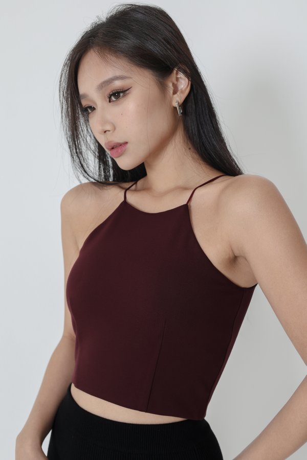 *TPZ* THE DAILY PADDED BASIC TOP IN BURGUNDY