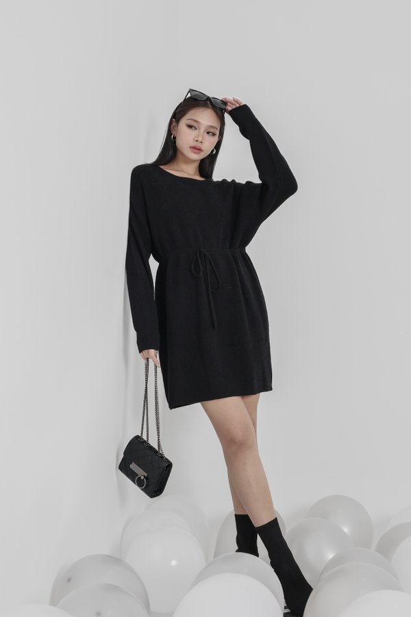 *TPZ* HOLIDAY COZY KNIT DRESS IN BLACK 