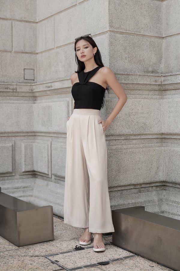 *TPZ* SKYE PLEATED HIGH WAISTED PANTS IN IVORY