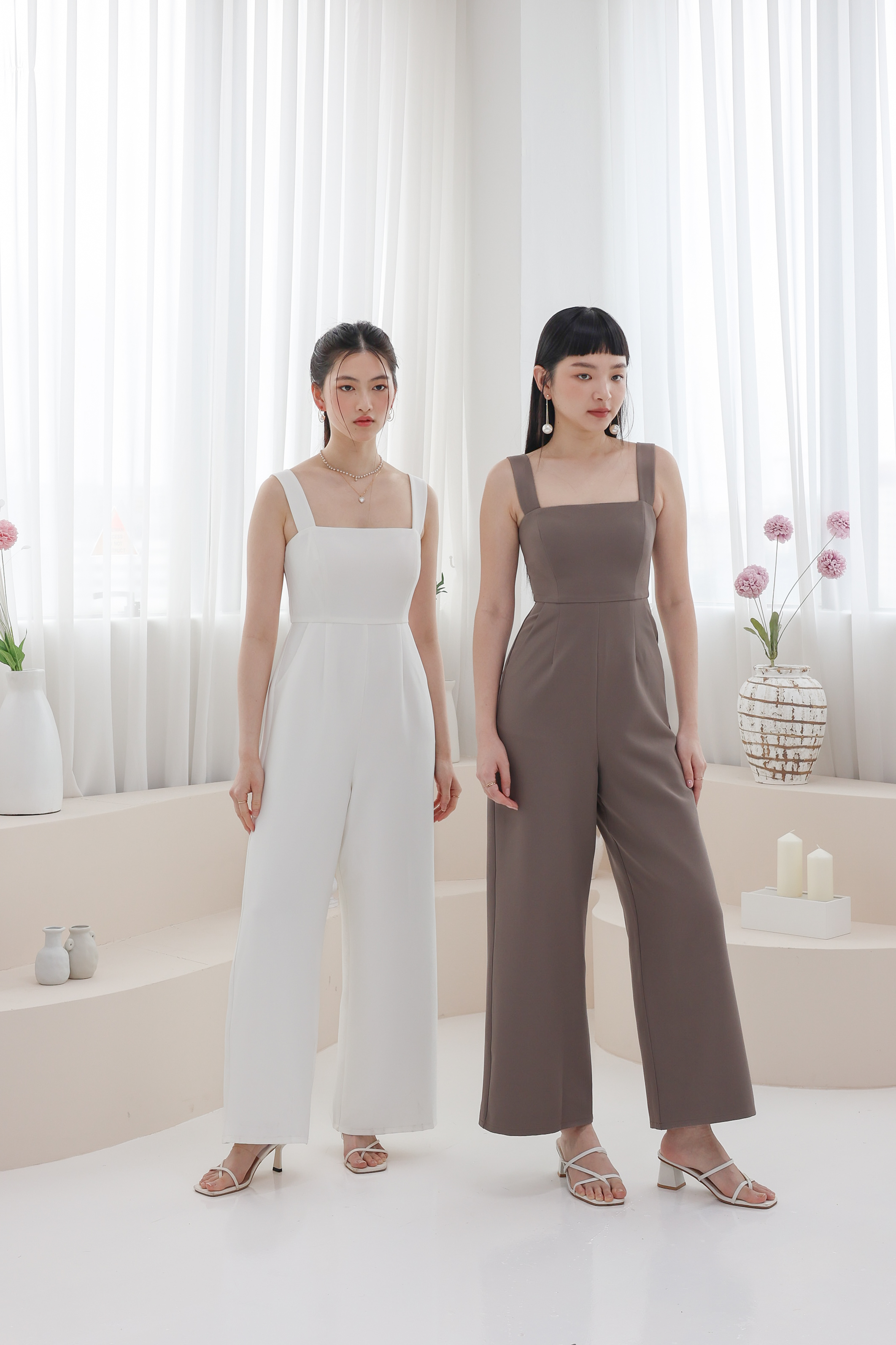 *TPZ* YUNA PADDED JUMPSUIT IN COCOA TAUPE TOPAZETTE