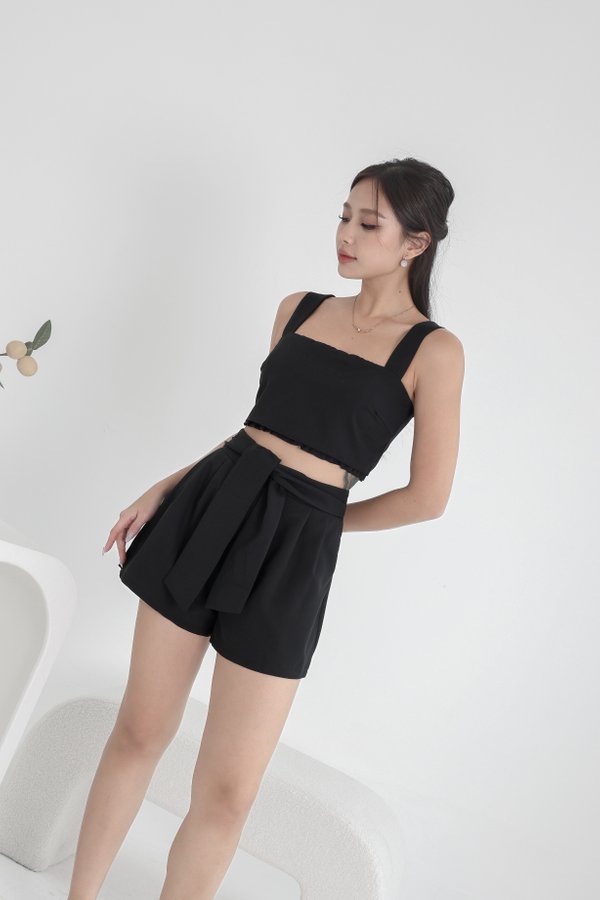 *TPZ* NEW BEGINNING PADDED CROP TOP IN BLACK 
