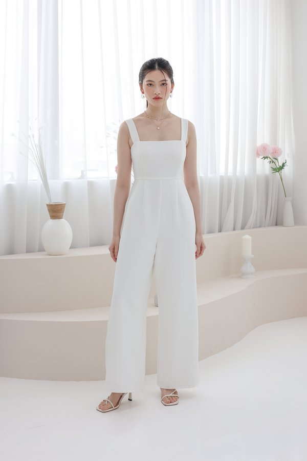 *TPZ* YUNA PADDED JUMPSUIT IN WHITE