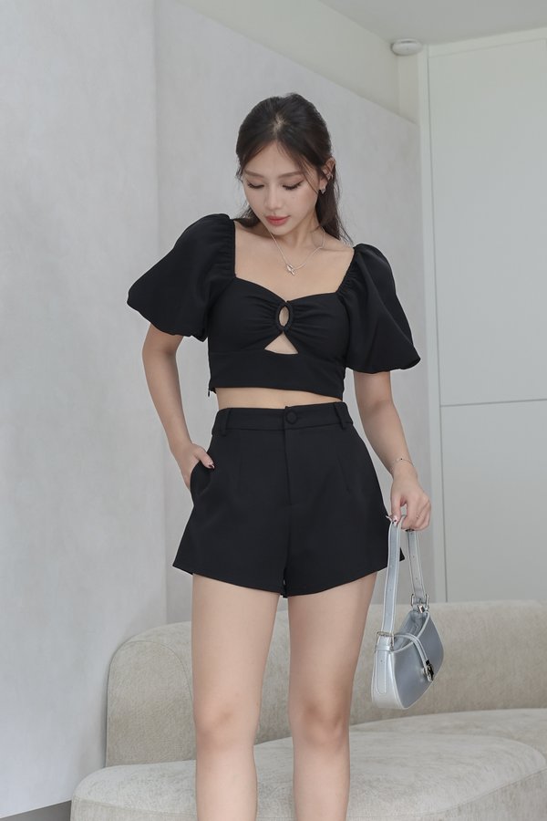 *TPZ* DYNASTY HIGH WAISTED SHORTS IN BLACK