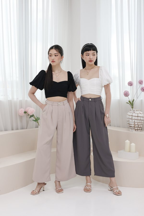 *TPZ* CADENCE PEARL HIGH WAISTED PANTS IN IVORY TAUPE