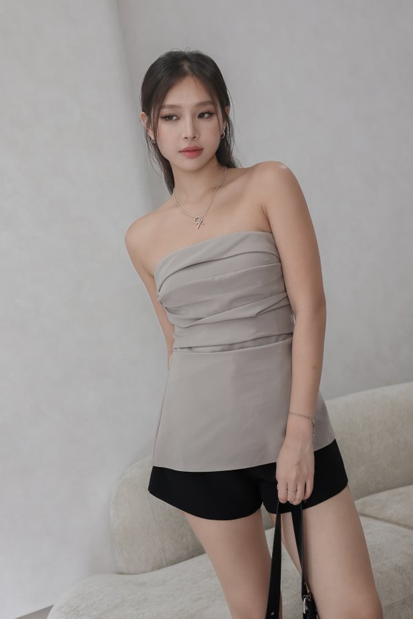 *TPZ* VALORA PLEATED PADDED TOP IN TAUPE