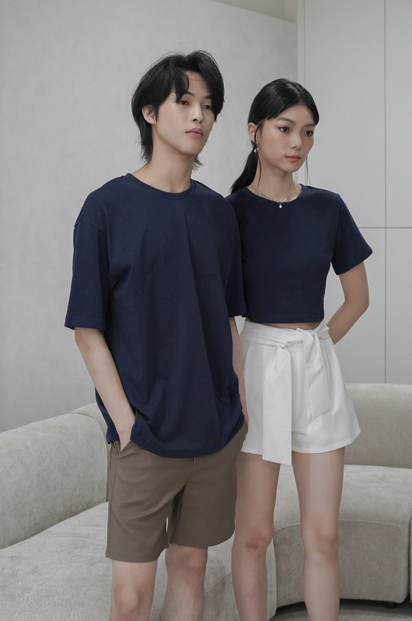 *TPZ* VIBES BOXY TEE IN NAVY 