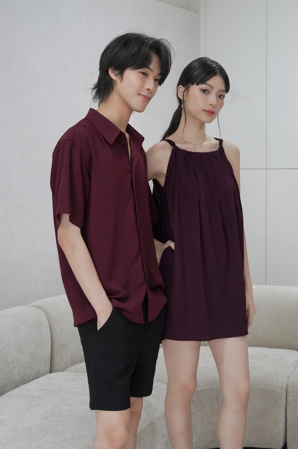 *TPZ* REMY UNISEX SHORT SLEEVES SHIRT 2.0 IN DEEP MAROON
