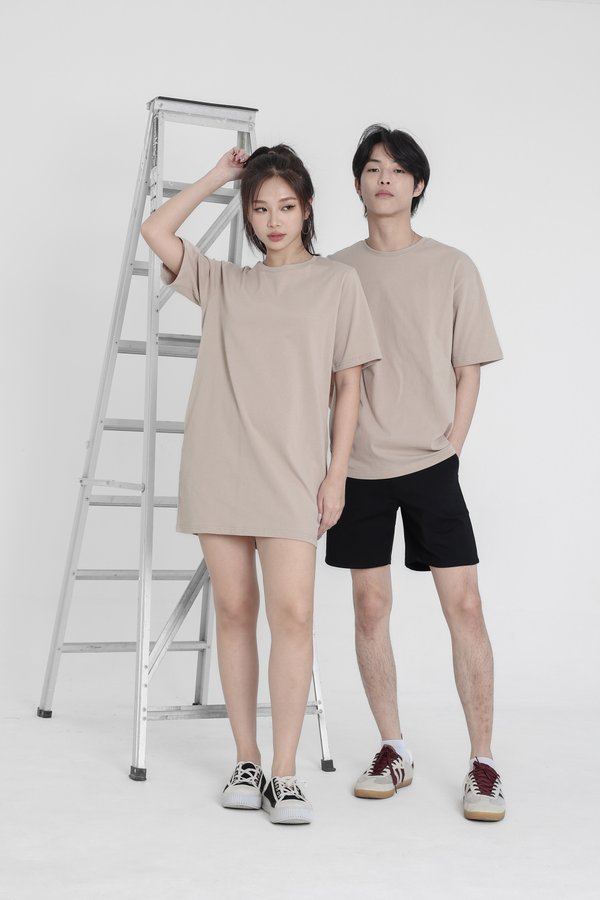 *TPZ* REVERIE TEE DRESS IN CLAY TAUPE