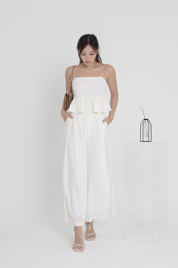 *TPZ* VALORA HIGH WAISTED PANTS 2.0 (PETITE) IN WHITE