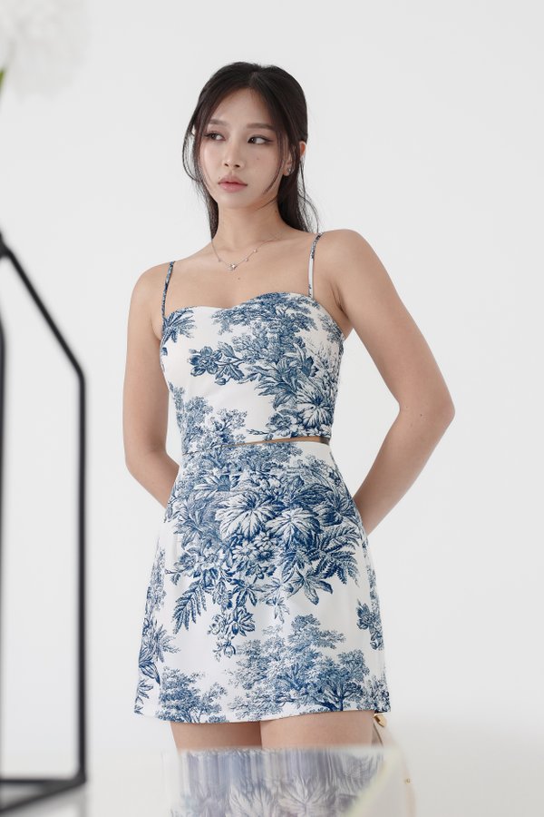 *TPZ* LEGACY FLOWY SKORTS IN FRENCH BLUE TOILE