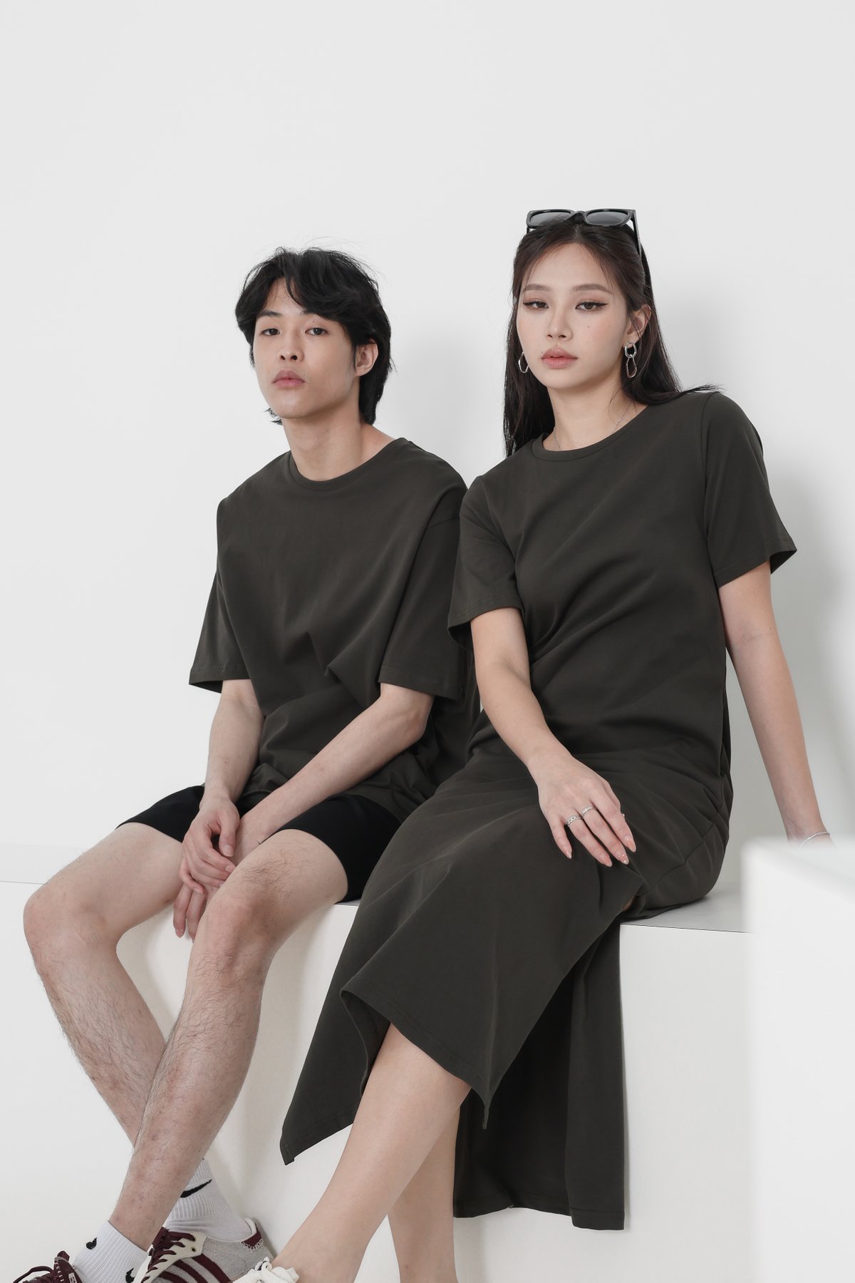 *TPZ* REVERIE TEE MAXI DRESS IN GUNMETAL GREEN | TOPAZETTE