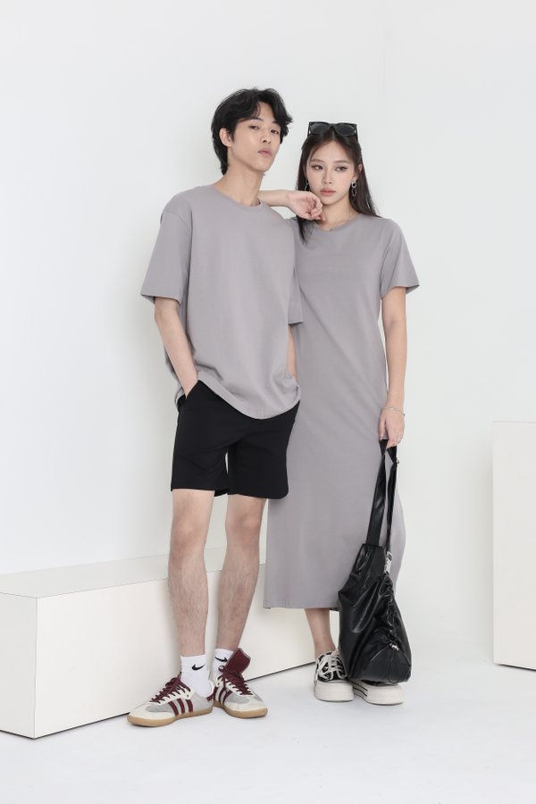 *TPZ* REVERIE TEE MAXI DRESS IN SPACE GREY