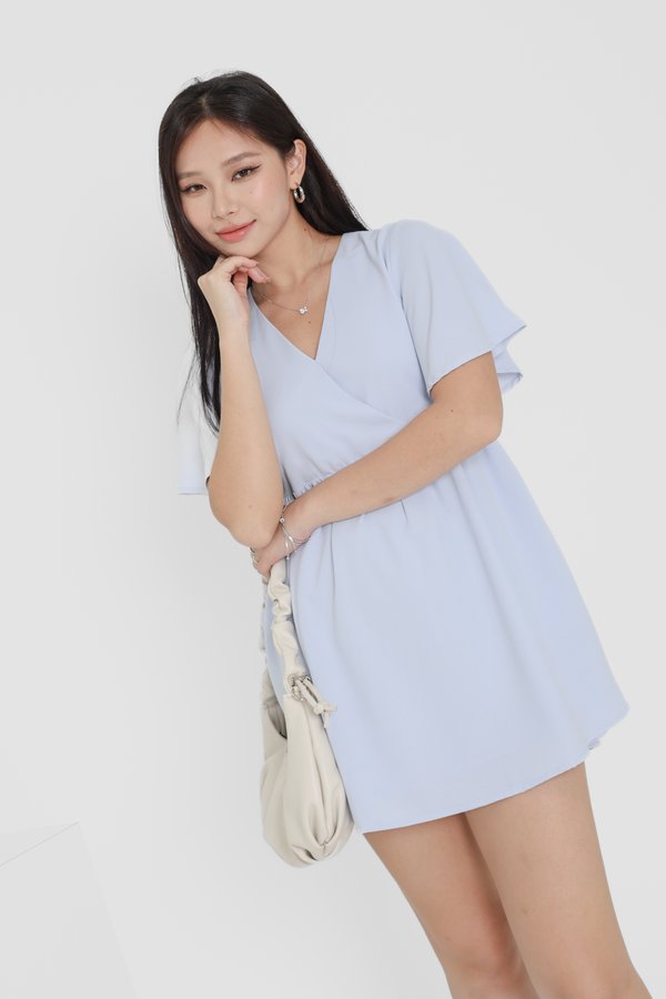 *TPZ* KISMET BABYDOLL DRESS ROMPER *WITH DETACHABLE SHORTS* IN BABY BLUE 
