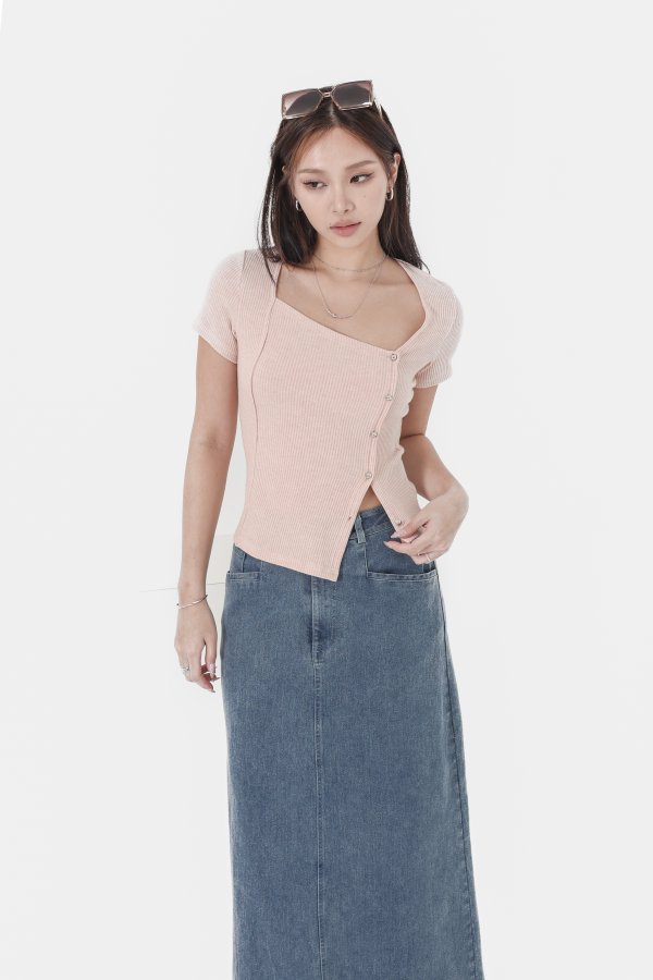 *TPZ* LAW OF ATTRACTION RIBBED KNIT TOP IN SOFT PINK