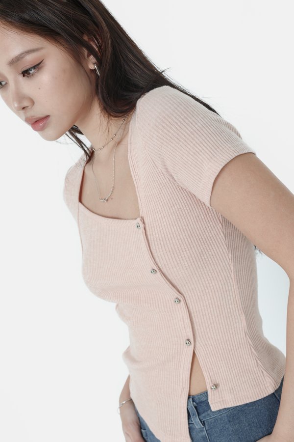 *TPZ* LAW OF ATTRACTION RIBBED KNIT TOP IN SOFT PINK