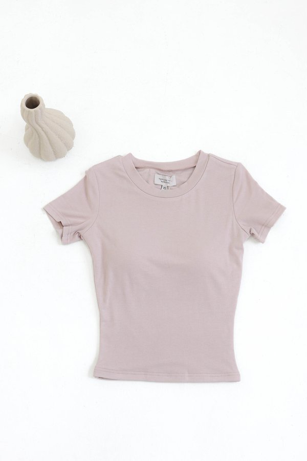*TPZ* PERFECT ROUND NECK TOP (REGULAR) IN DUSTY PINK