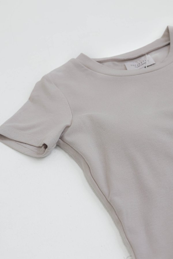 *TPZ* PERFECT ROUND NECK TOP (REGULAR) IN REPOSE GRAY