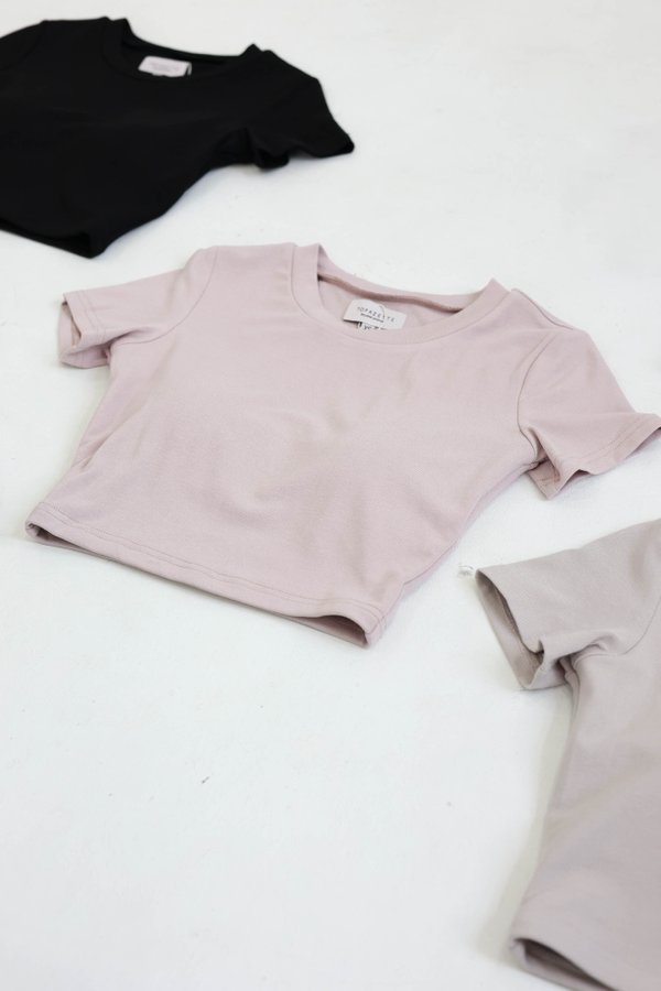 *TPZ* PERFECT ROUND NECK TOP (CROPPED) IN DUSTY PINK