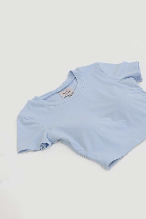 *TPZ* PERFECT ROUND NECK TOP (CROPPED) IN BABY BLUE
